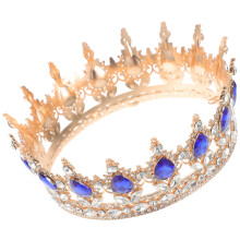 3Stk Schmuck Brautkrone Hochzeit Kopfschmuck Gold Blau Für Fest