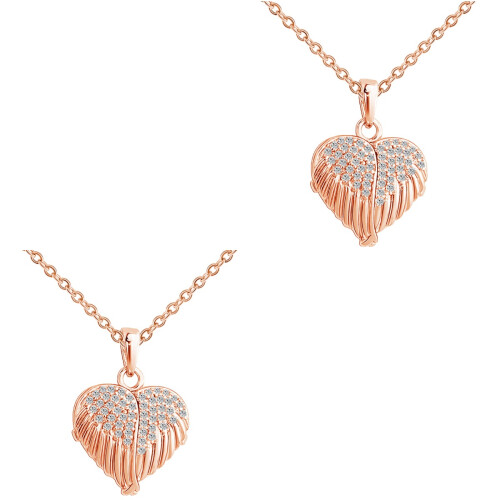 2St Rose Ketting Vrouwen Hartvormige Ketting Creatief 2