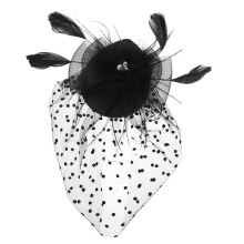 Eleganter Schwarzer Fascinator Kopfschmuck Mit Perlen