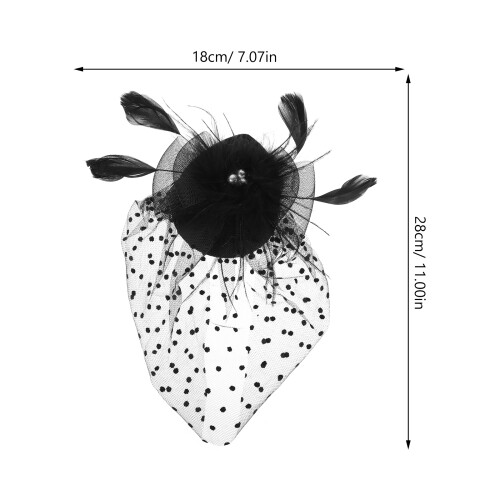 Eleganter Schwarzer Fascinator Kopfschmuck Mit Perlen 2