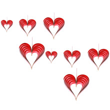 32Stk Hängende Herzdekoration Rote Valentinstag Party Hochzeitsdeko