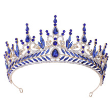 3Stk Blaue Brautkrone Aus Legierung, Glitzerndes Tiara-Set