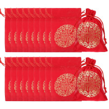 80Stk Rote Schmuckbeutel Mit Kordelzug Für Geschenk & Party