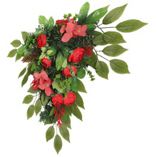 2Stk Simulierte Rote Blumen Für Tür Und Innenbereich