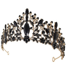 4Stk Schwarze Hochzeitskrone Metall Mit Funkelnden Strasssteinen