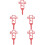 5Stk Roter Eisen Grabstecker Friedhof Garten Hof 8