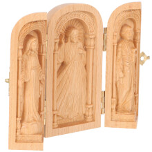 3Stk Holzdeko Katholische Statue Khaki Kompakte Christliche Figuren