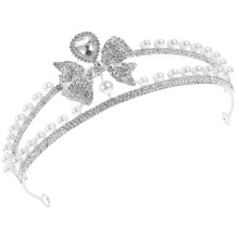2Stk Silberne Tiara Mit Perlen Festlicher Kopfschmuck