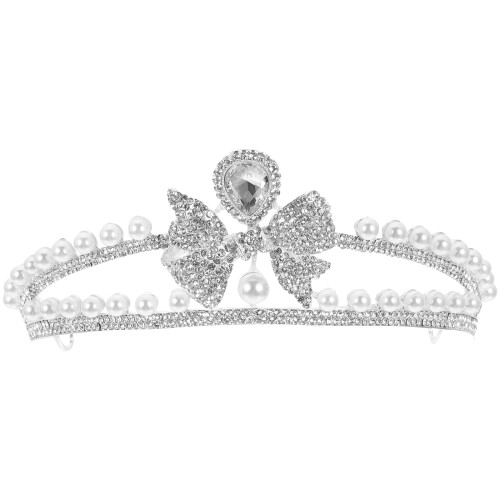 2Stk Silberne Tiara Mit Perlen Festlicher Kopfschmuck 2