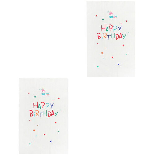 2Stk Geburtstags-Party Hintergrund Weiß Polyester Simple Design 2
