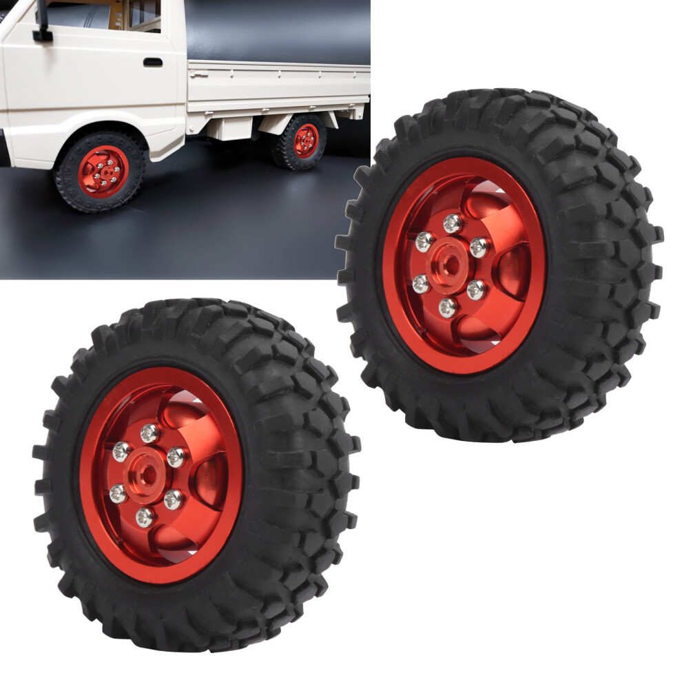 2Pcs Aluminum Alloy Rc Truck Wheels 55Mm Diameter For D12 Red 9411359890425