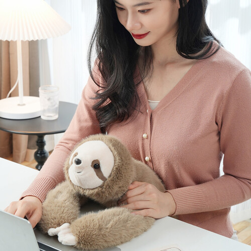 (Sloth, 30cm) Weighted Sloth Panda Plush Soft Fabric Restaurant Realistic Appearance 2