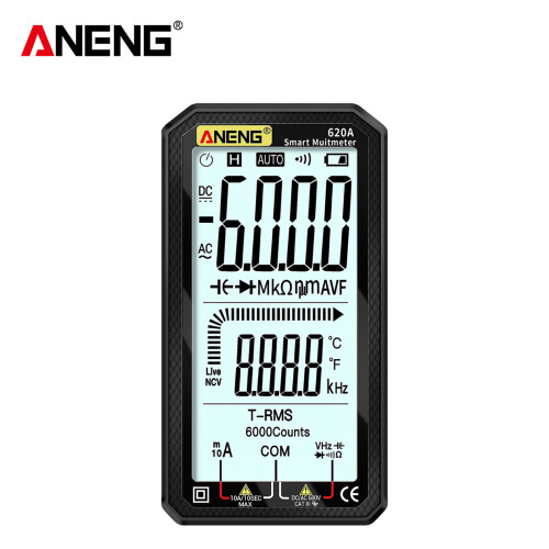 4.7-Inch LCD Digital Multimeter AC/DC True-RMS, 6000 Counts, Portable Black/Red 1