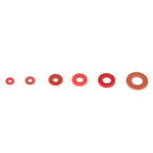 Karbonstahl 500 Stück Flachunterlegscheiben mit weißer Zinkbeschichtung und roter Isolierbeschichtung, 8 mm