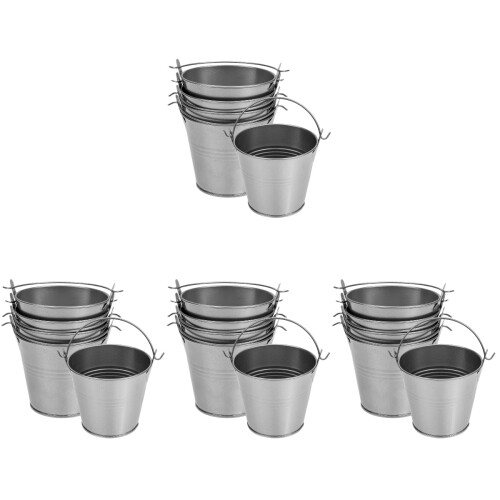 20Stk Kleine Eisenblumen-Eimer, Dekorative Graue Vase Für 1