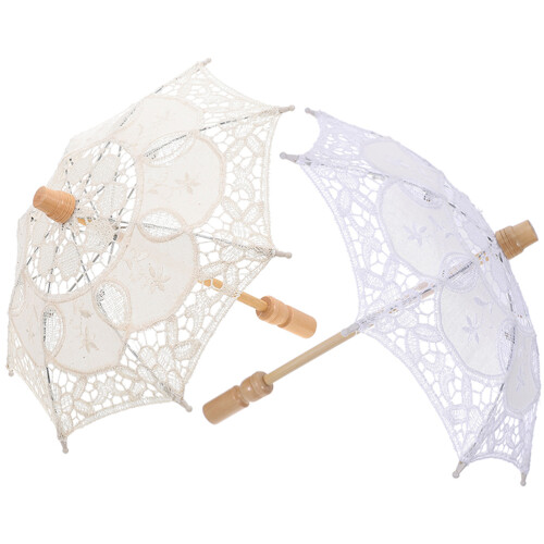 8Stk -Schirm Hochzeit Holzgriff Deko