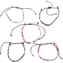25Stk Herren Fußkettchen Boho Armbänder Handgefertigt Bunt