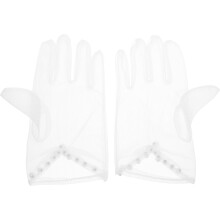 1Paar Brauthandschuhe Feinem Mit Perlen Für Hochzeit Fest