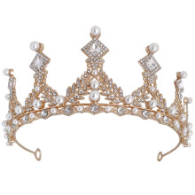 5Stk Goldenes Braut Diadem Mit Und Perlen Hochzeit Haarschmuck