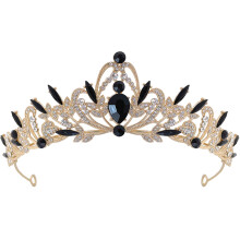 4Stk Birthday Krone Mit Rhinestones Schwarzes Braut Accessoire