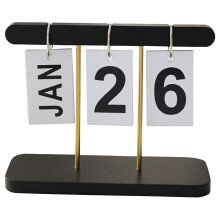 4Stk Holz Büro Kalender Tischkalender Umklappen Schwarz