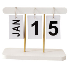 5Stk Holz Tischkalender Weiß Manueller Dauerkalender Büro