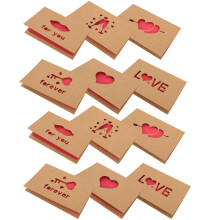 24Stk -Grußkarten Valentinstag, Zartes Design, Hellbraun