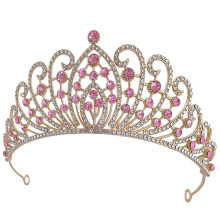 5Stk Zinklegierung Tiara Für Braut Rosa Haarschmuck