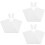 3Sets Weiße Hasenohren Polyester Hülle Für Hochzeit 8