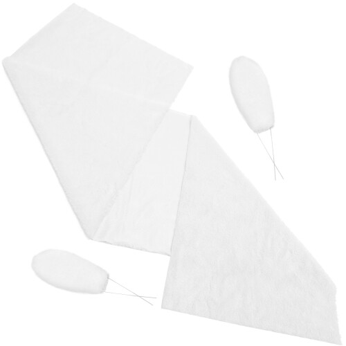 3Sets Weiße Hasenohren Polyester Hülle Für Hochzeit 1
