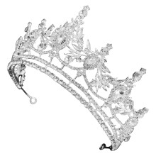 2Pcs Elegant Silver Wedding Tiara Rhinestone Crown for Women