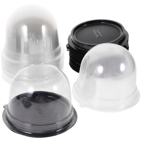 50Jgo Cajas Redondas Para Pastel Con Transparente Y Material PP