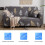 Elegante Blättermuster Elastischer Sofabezug für 2-Sitzersofa, Grau 1