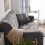 Elegante Blättermuster Elastischer Sofabezug für 2-Sitzersofa, Grau 4