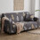 Elegante Blättermuster Elastischer Sofabezug für 2-Sitzersofa, Grau 15