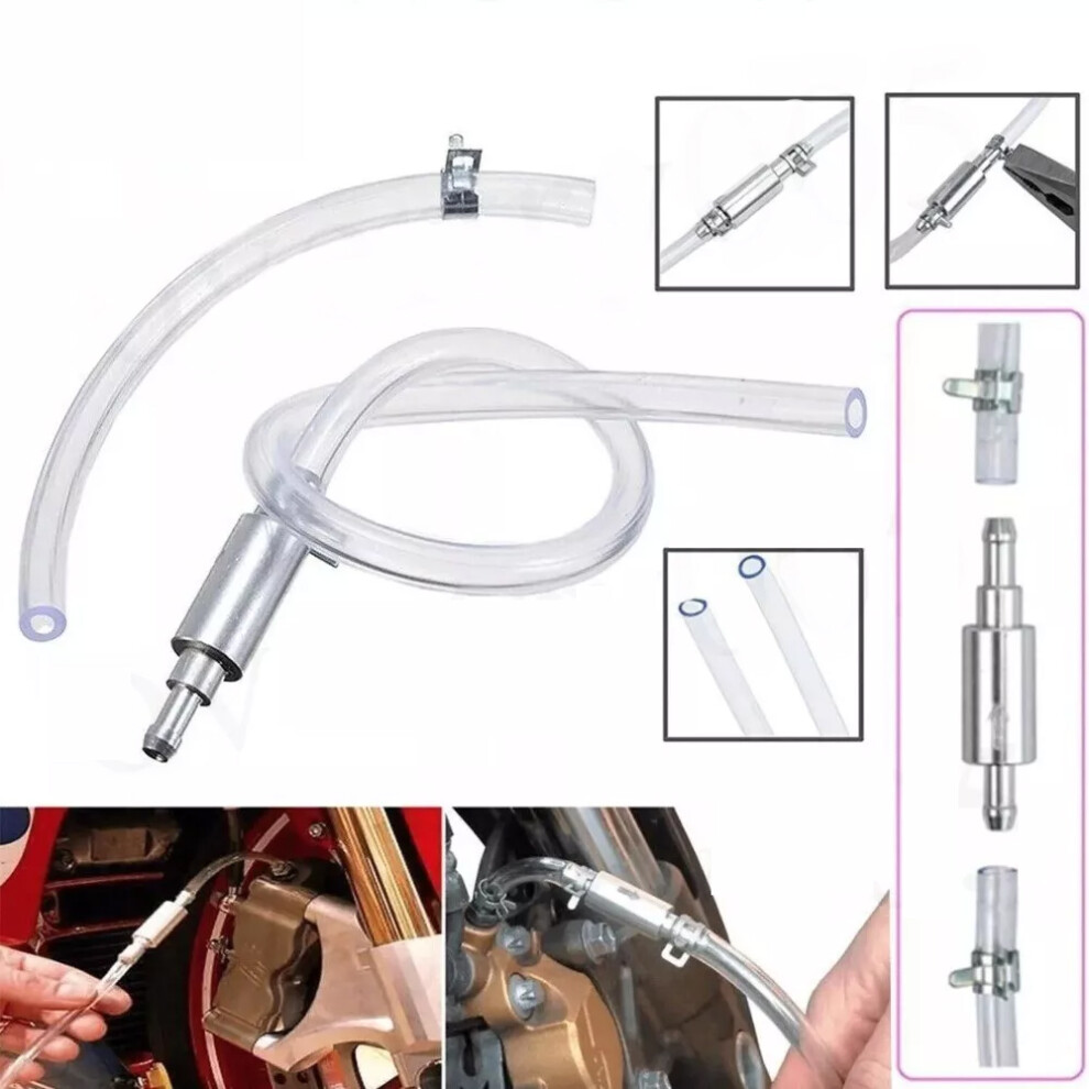 Car Motorcycle Clutch Brake Bleeder Hose Tube Bleeding Tool One Way Valve Kit 771700661227