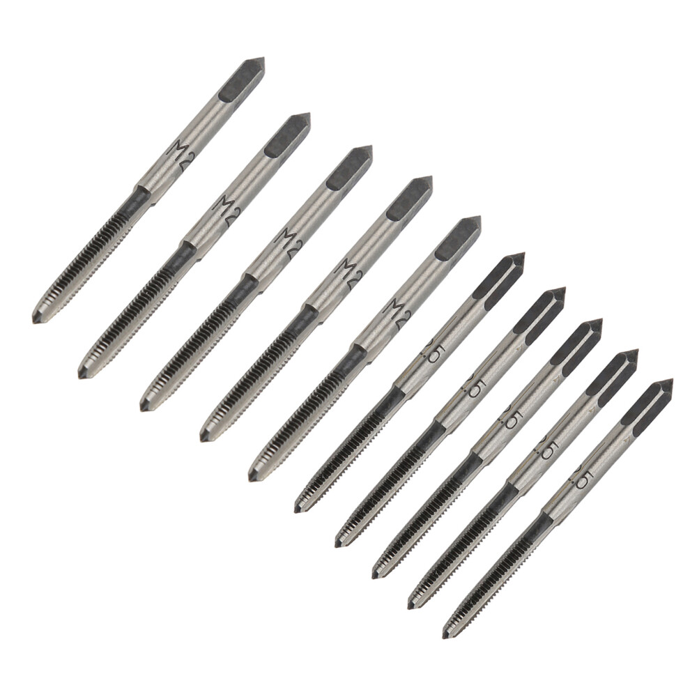 10Pcs M2.5 Metric Taper Plug Tap Set Carbon Steel For Precision Metalwork 8491359899728