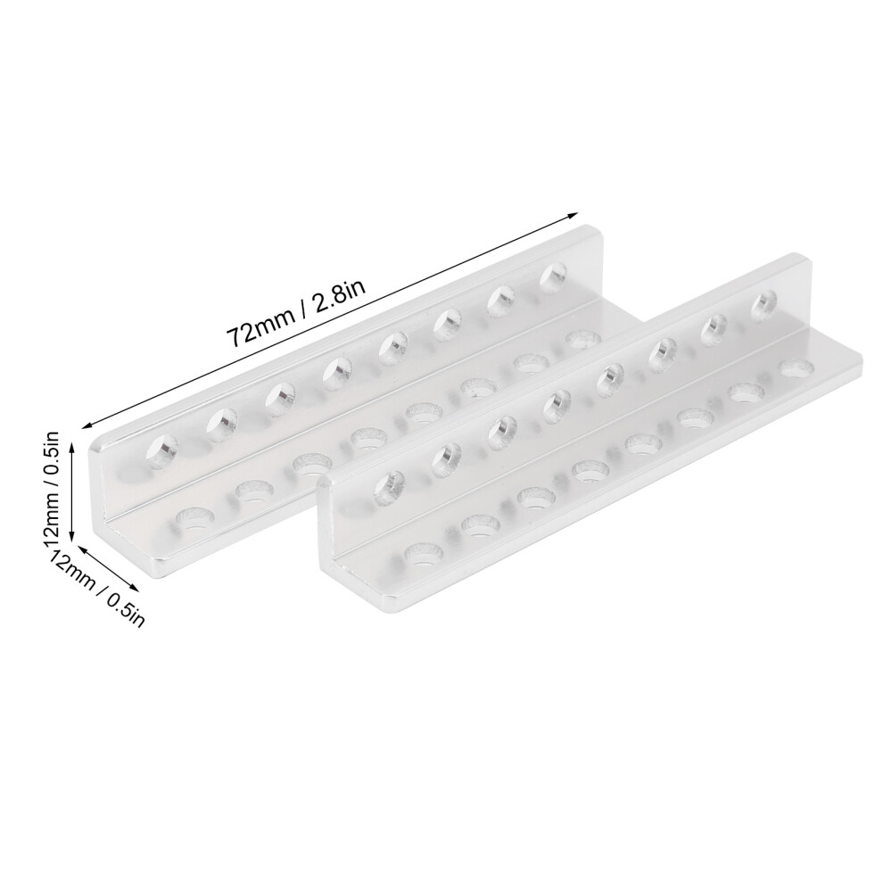 2Pcs Aluminum L-Type Beams, 12X12x72mm, 8 Holes Robot Accessories 8401359903721