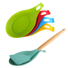 Hitzebeständiges Silikon-Löffelablage-Set, ungiftiger Utensilienhalter für die Küchenarbeitsplatte, mandelförmiges Design mit Aufhängung zur