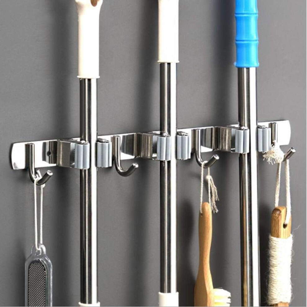 Space-Saving Mop And Broom Organizer, Sturdy And Reliable Wall-Mounted Tool Storage With Non-Slip Grips For Home Kitchen Garden Laundry Garage (3 Rack-image-OPC-PMWKXYY-NEW