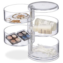 Transparenter Organizer aus PP-Material, 360 drehbar, stapelbar, für Haaraccessoires, groß: 13,5 x 10,5 cm, klein: 9,7 x 10,5 cm, ideal für