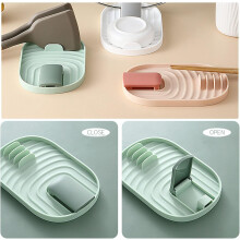 Multifunctionele lepelhouder, ideale organizer voor keukengerei, hittebestendig, gemakkelijk schoon te maken, opvouwbaar ontwerp, verdiepte en