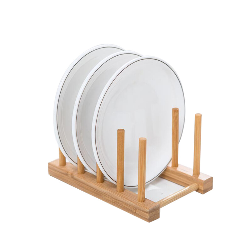 Dish Organizer, Bamboo Cutting Board Organizer For Cabinet With 7 Wide Slots, Perfect For Small Kitchens & Caravans (Natural)-image-OPC-PMWKY5C-NEW