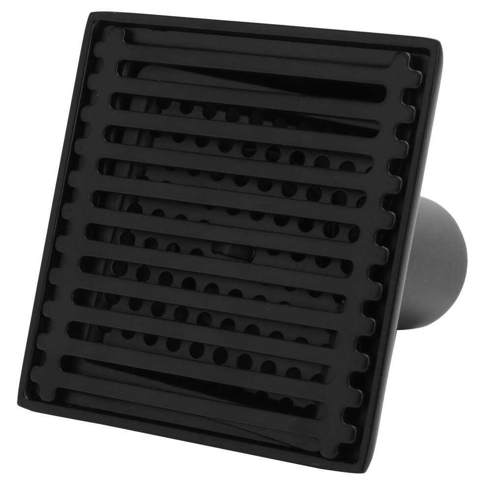 Black Square Floor Drain 10X10cm Shower Drain With Removable Cover Grille 3761359904216