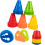 Roller Skating Training Cones Plastic Windproof Agility Roadblock Markers For Outdoor Practice 25-Piece Stackable Multicolor 5