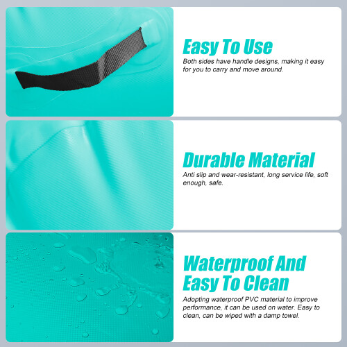 Inflatable Air Roller Gymnastics Tumbling Mat 100x60cm Green 2