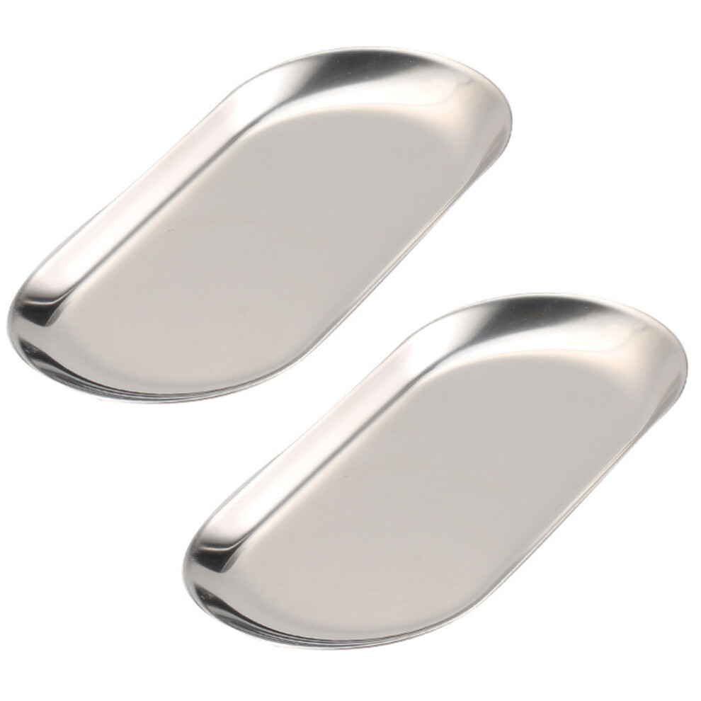 Stylish Bathroom Organizer, Vacuum-plated Titanium Stainless Steel Jewelry Tray, Aesthetic Serving Platter for Hotel Corridors Utility (Silver Oval Va-image-OPC-PMWMDDV-NEW