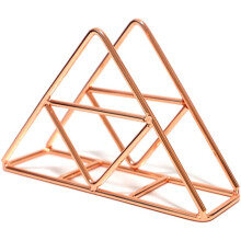 Serviettenhalter mit dreieckigem Design für den Innen- und Außenbereich, robuste Konstruktion aus Edelstahl, Maße: L 17 x B 5,2 x H 10,9 cm