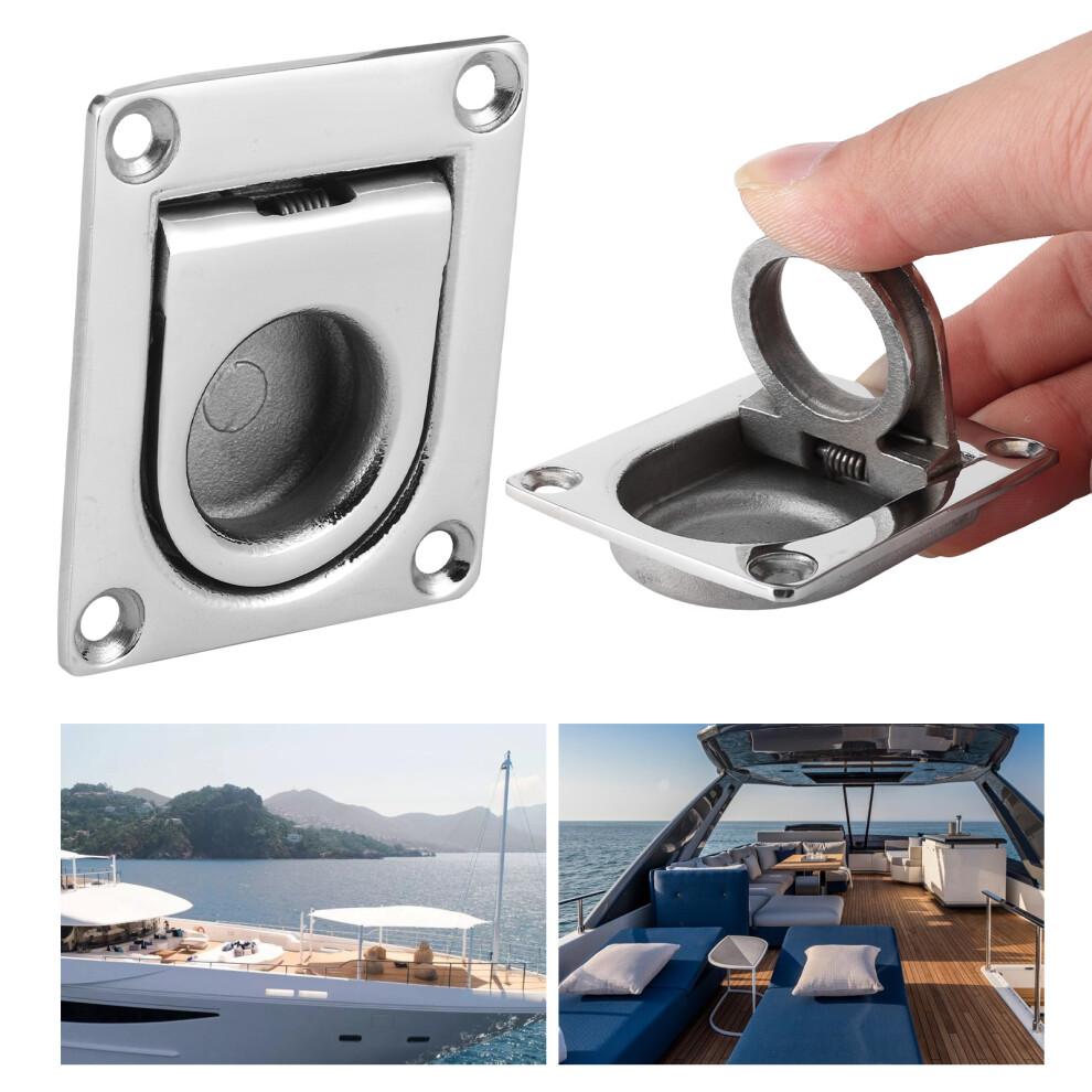 Marine Yacht Hatch Cover Hardware 316 Stainless Steel Pull Ring Handle 7891359911320