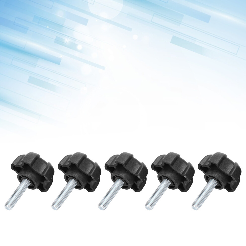 5Pcs M6 25Mm Plastic Thumbscrew With Star-Shaped Head Threaded Knob Set 6951359912237
